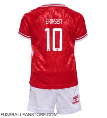 Dänemark Christian Eriksen #10 Replik Heimtrikot Kinder EM 2024 Kurzarm (+ Kurze Hosen)